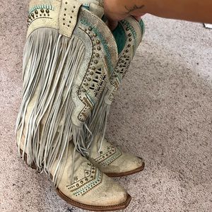 women fringe cowgirl boots